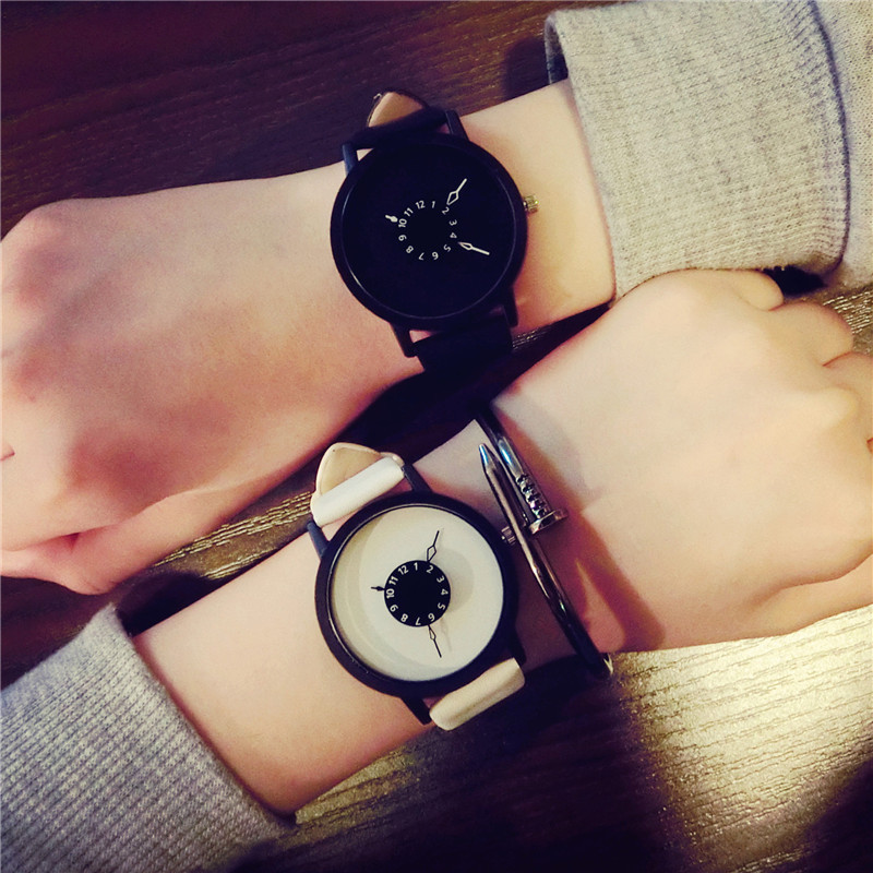 Fashion leather watches women men