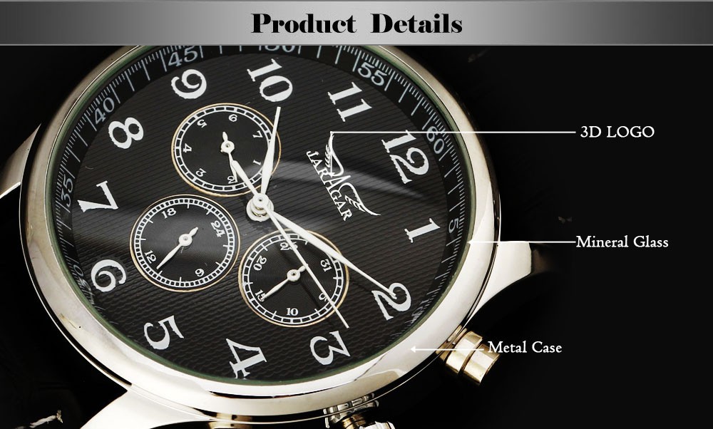 JARAGAR Automatic Mechanical Self-Wind Thin Case Watch 1257574074 1