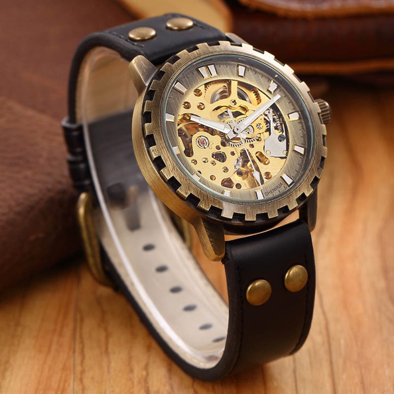Skeleton Mechanical Self Wind Vintage Luxury Watch