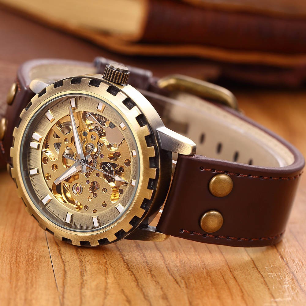 Skeleton Mechanical Self Wind Vintage Luxury Watch