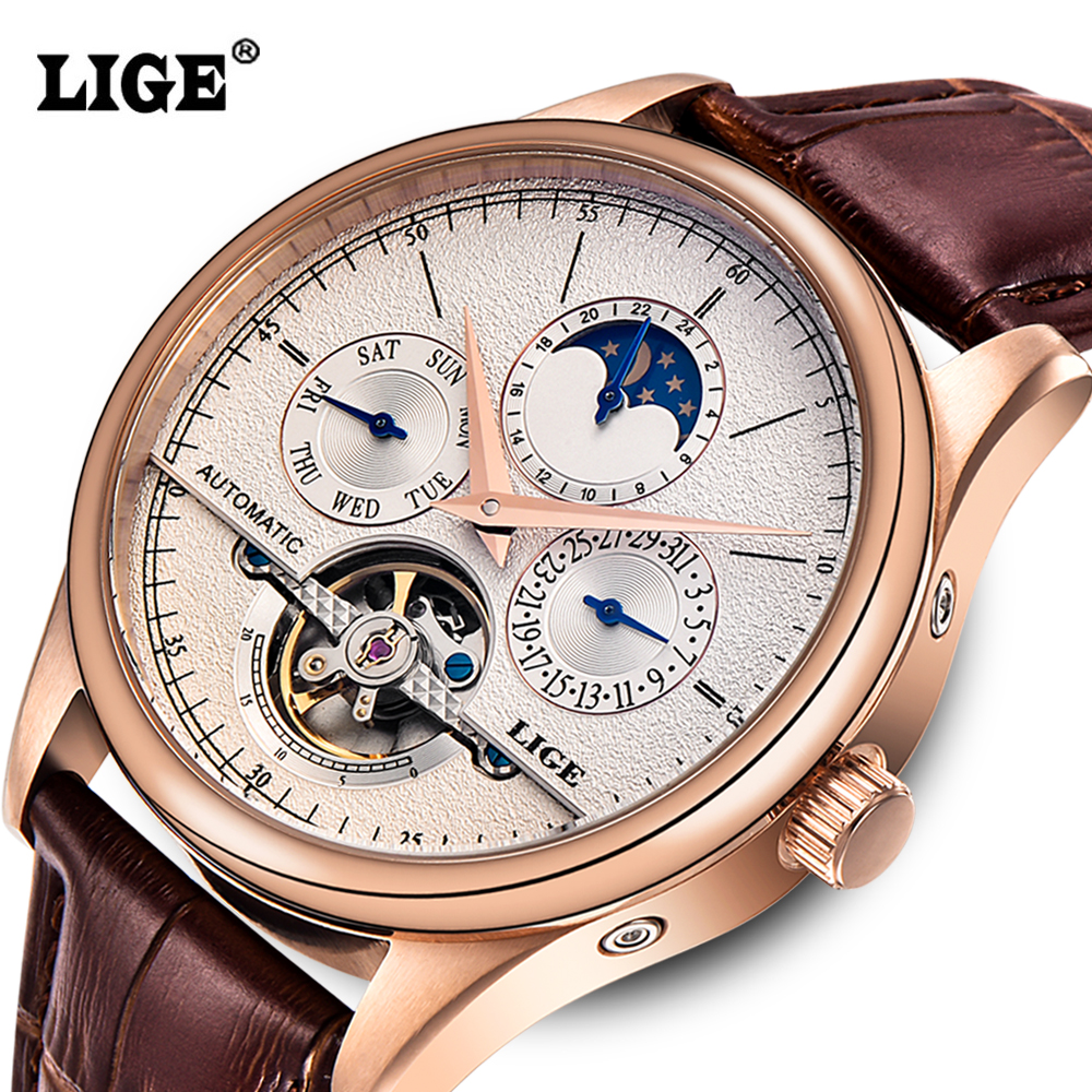 LIGE men automatic mechanical tourbillon watch 1559651156 1