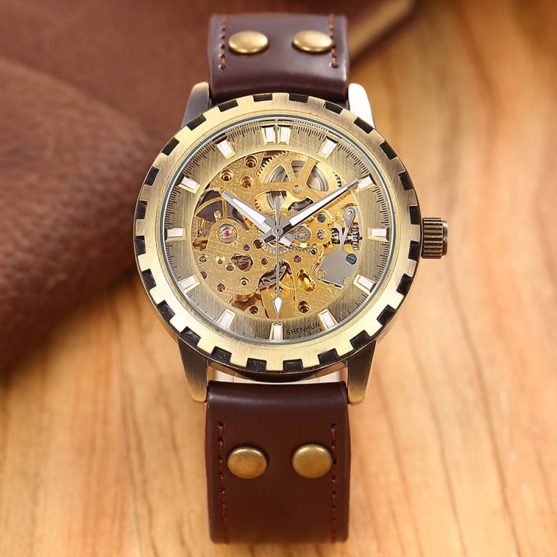 Skeleton Mechanical Self Wind Vintage Luxury Watch