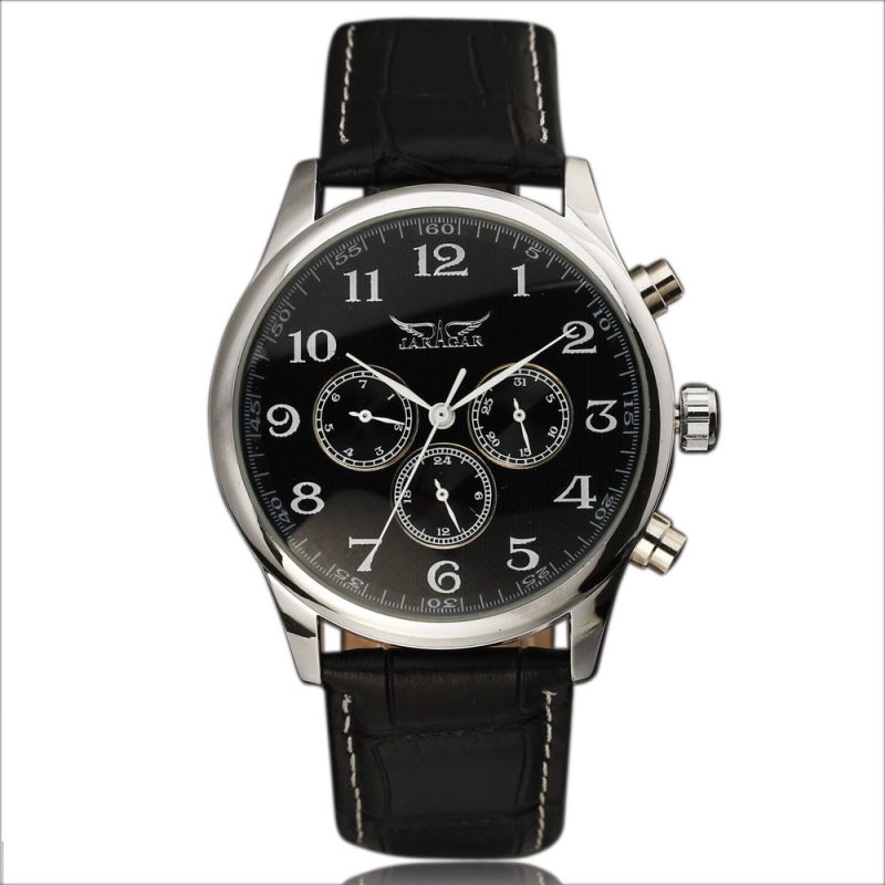 JARAGAR Automatic Mechanical Self-Wind Thin Case Watch
