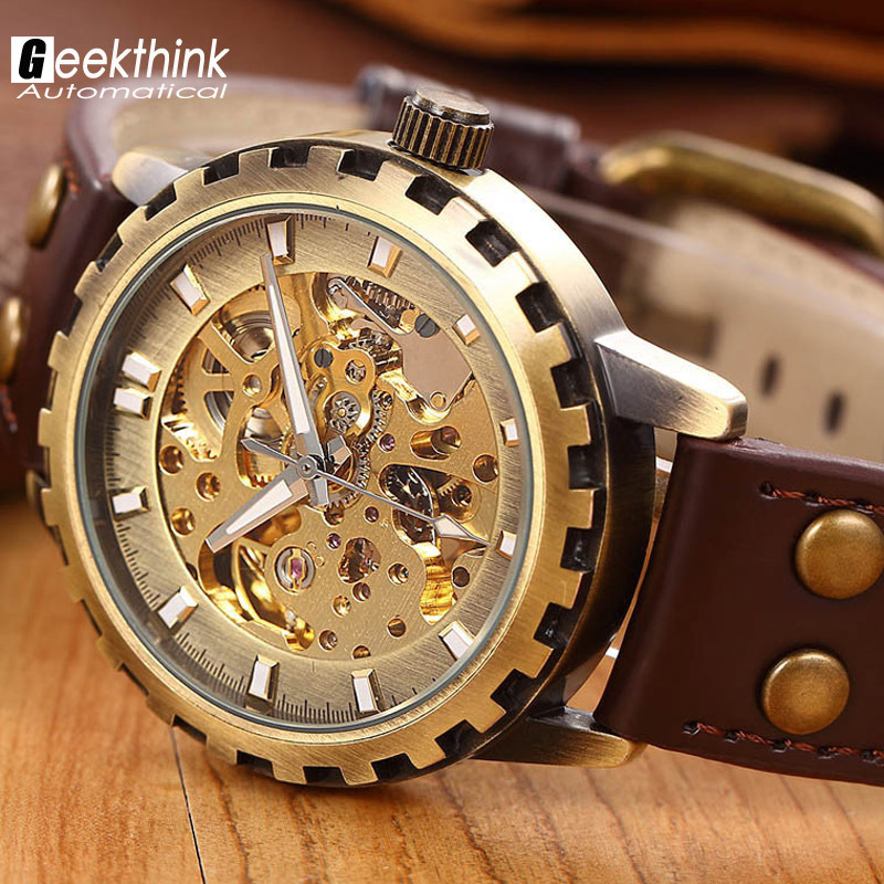 Skeleton Mechanical Self Wind Vintage Luxury Watch