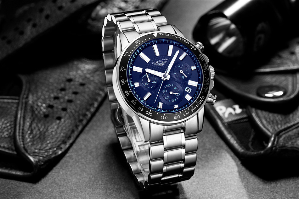 GUANQIN Men Luxury Business Stainless Steel Quartz Watch 1753952546 1