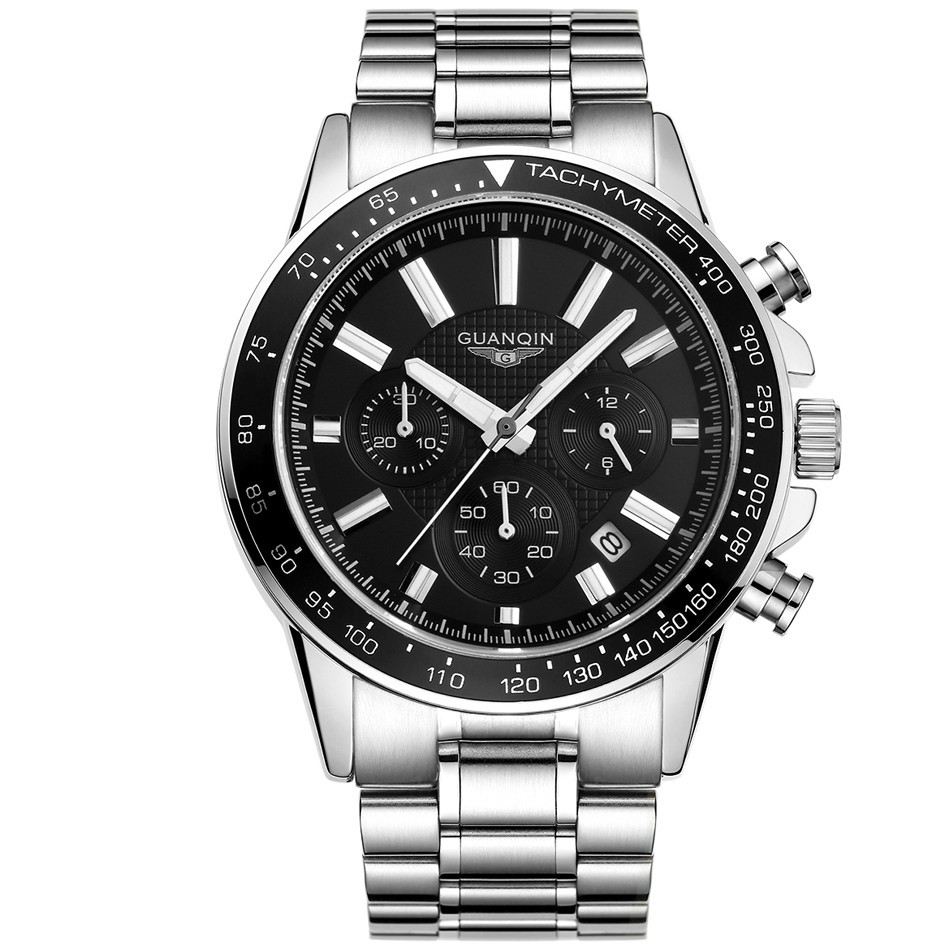 GUANQIN Men Luxury Business Stainless Steel Quartz Watch 1847240447 1