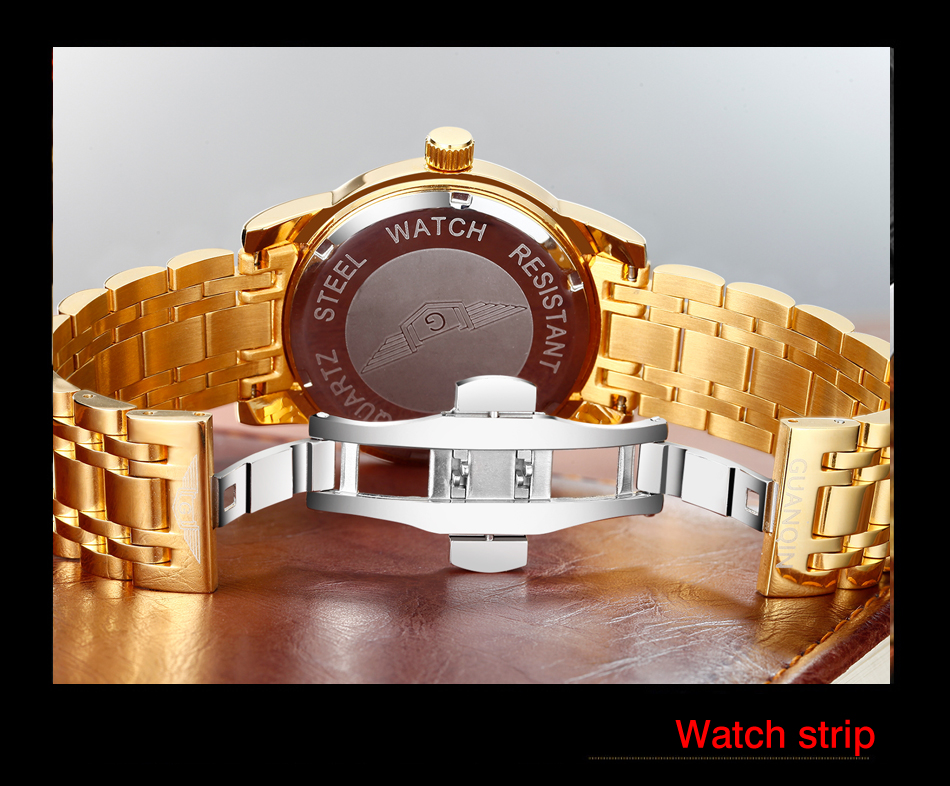GUANQIN Men Gold Dragon Sculpture Quartz Watch 700170436 1