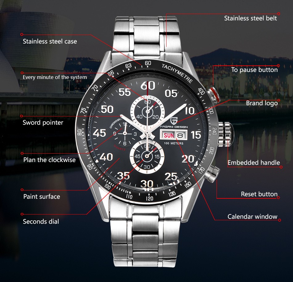 Pagani Design Steel Chrono Watch 117847411 1