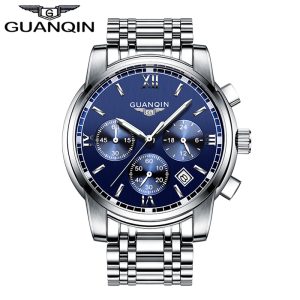 GUANQIN Stainless Steel Waterproof Luminous Men Watch