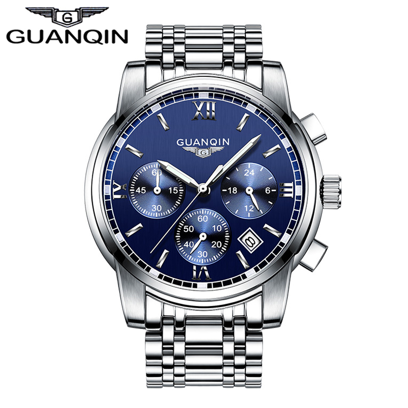 GUANQIN Stainless Steel Waterproof Luminous Men Watch 1997498927 1